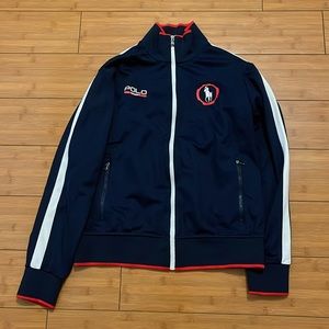 Dark Blue Polo Sport Zip Up Sweater